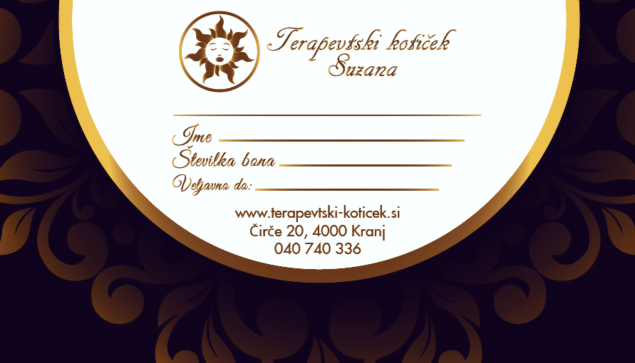 Darilni bon Terapevtski kotiček
